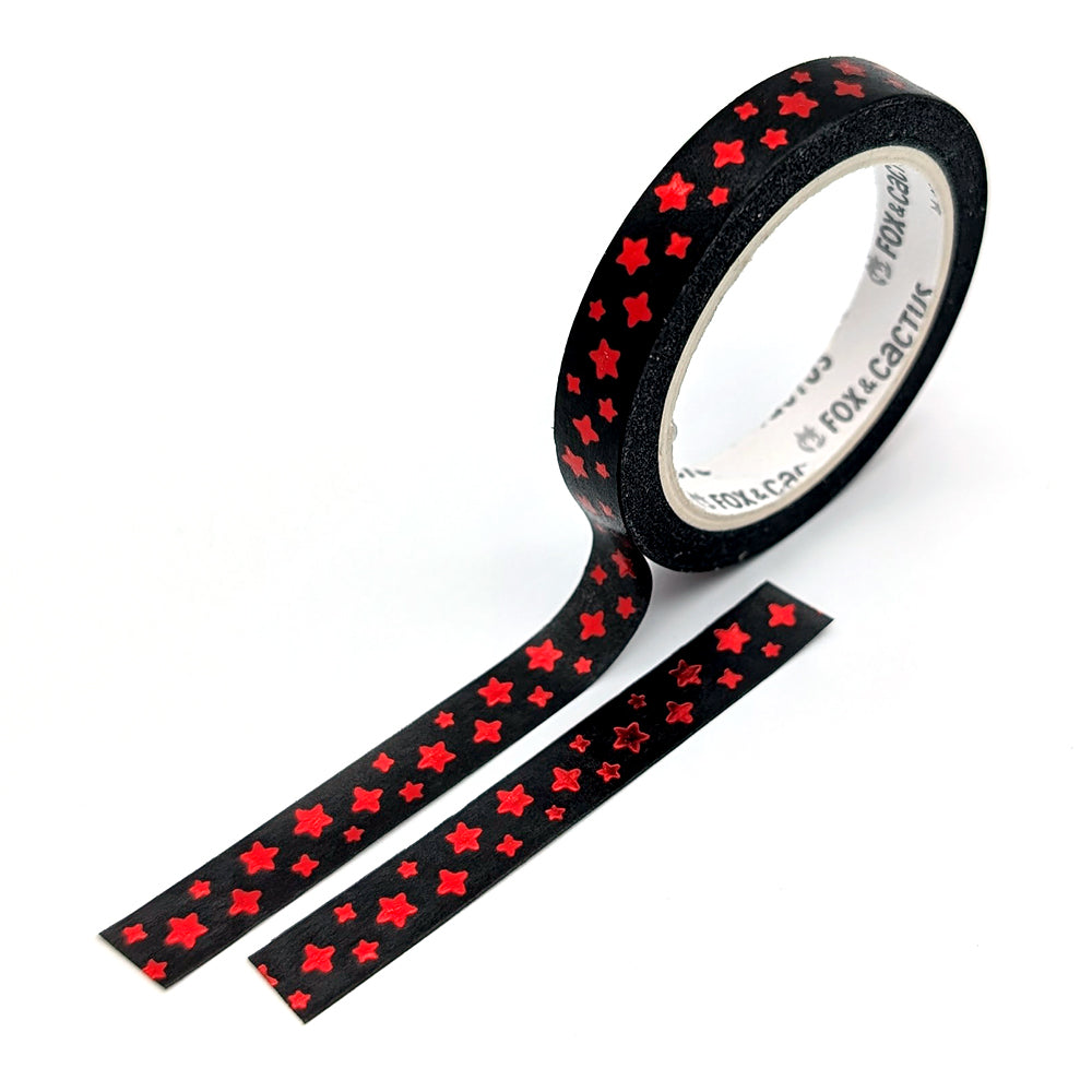 Witchy Vibes (Black) Washi Tape Set (Red Foil)