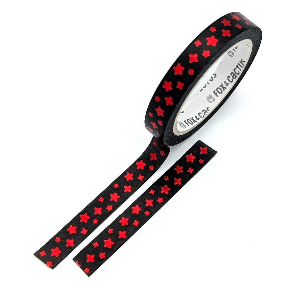 Witchy Vibes (Black) Washi Tape Set (Red Foil)