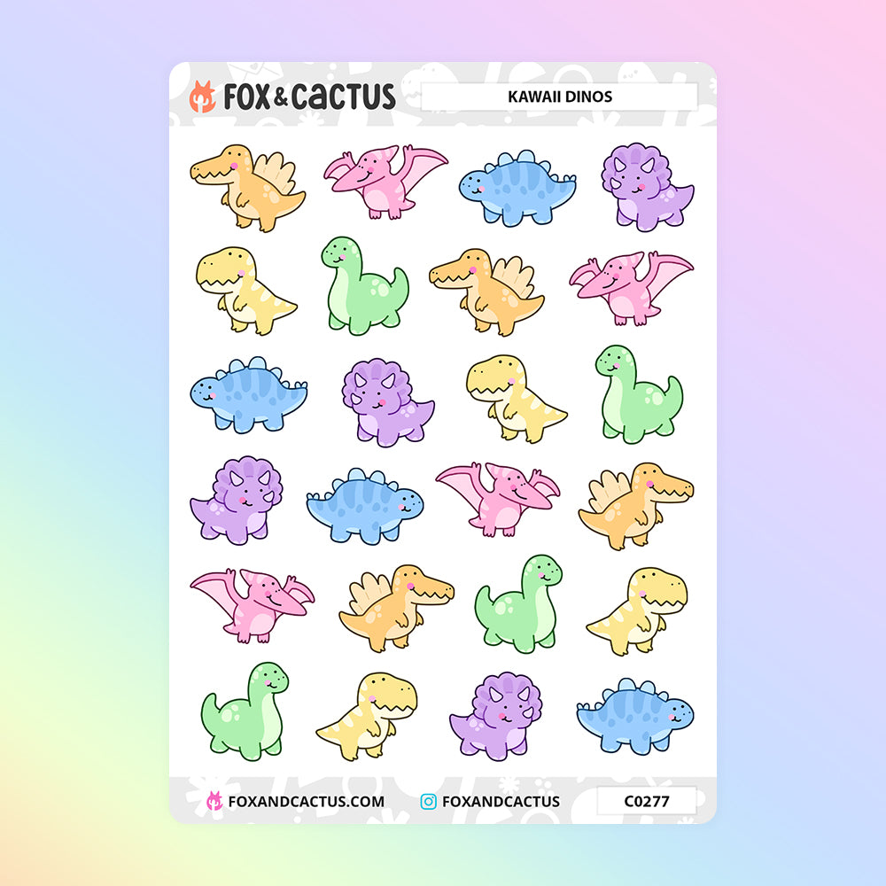 Kawaii Dino Stickers