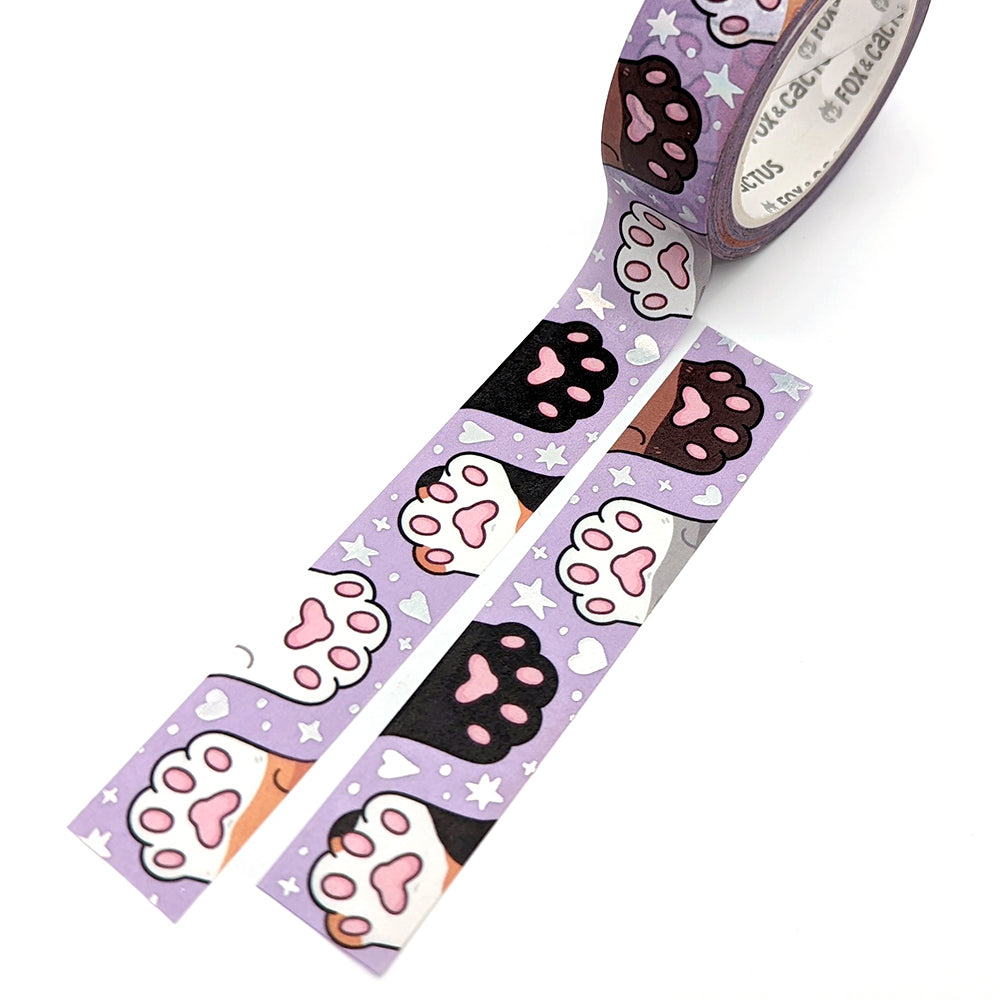 Cat Beans (Lavender) Washi Tape (Holo Foil)