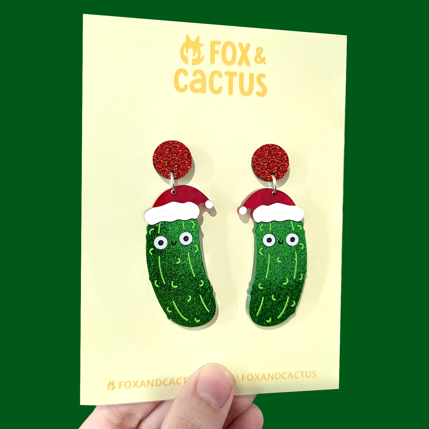 Christmas Pickle (Glitter) Dangle Earrings