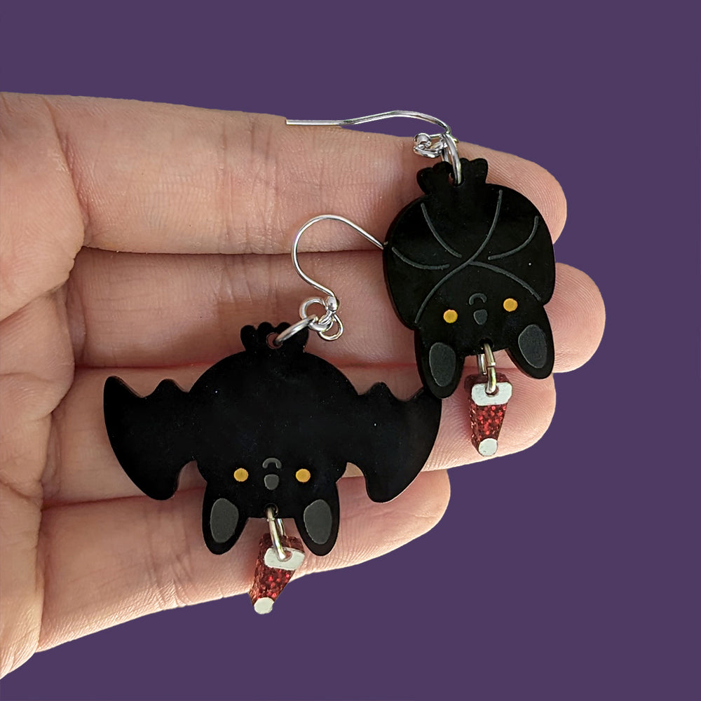 Christmas Bat Earrings