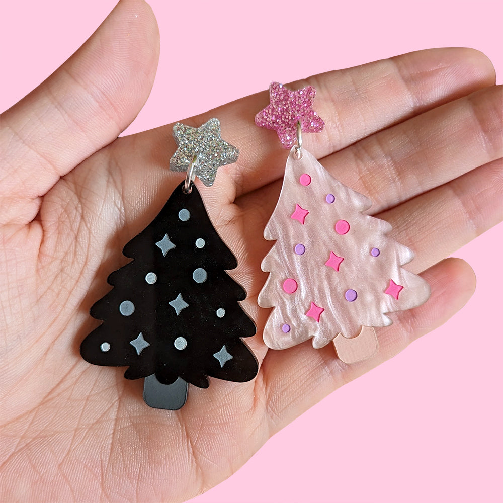 Besties Christmas Tree Earrings