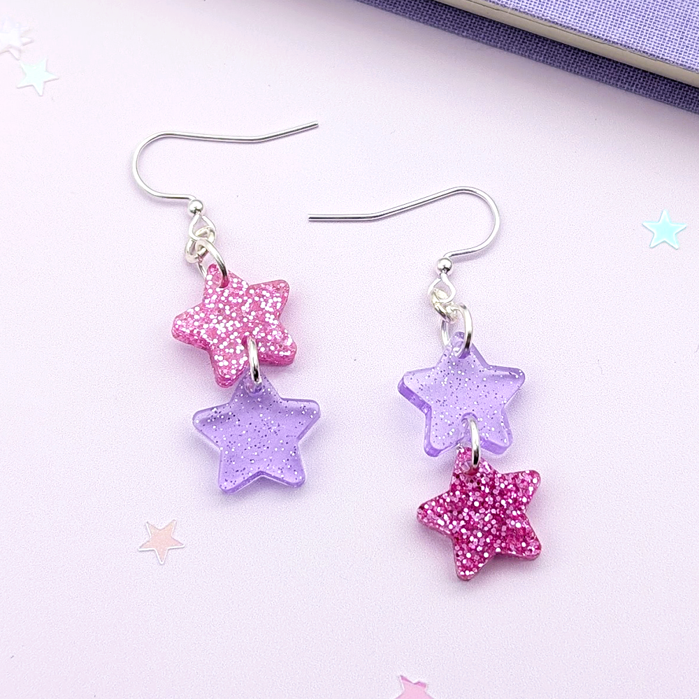 Mini Christmas Star (Pastel) Earrings