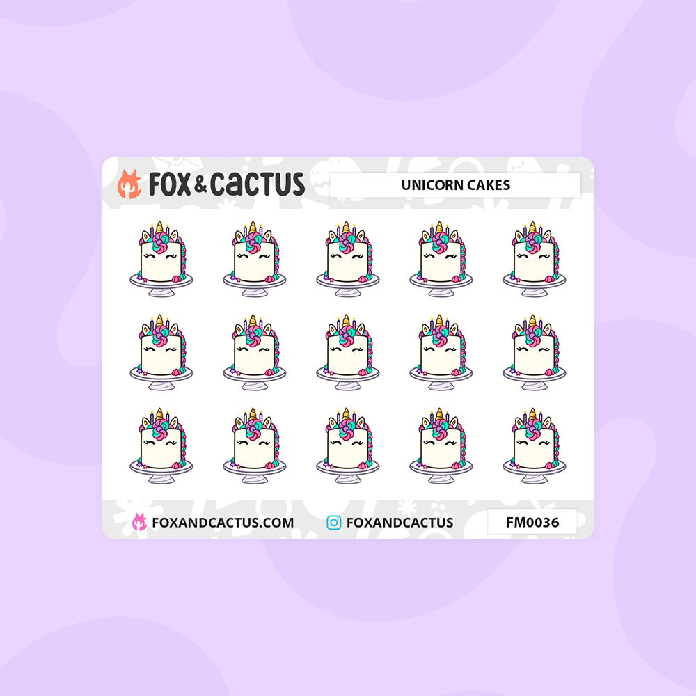 Unicorn Cake (Mini Sheet) Stickers