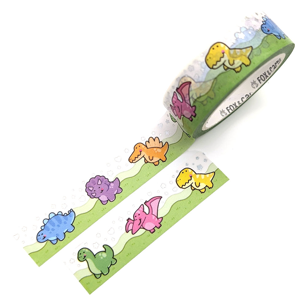 Kawaii Dino Washi Tape (Holo Foil)