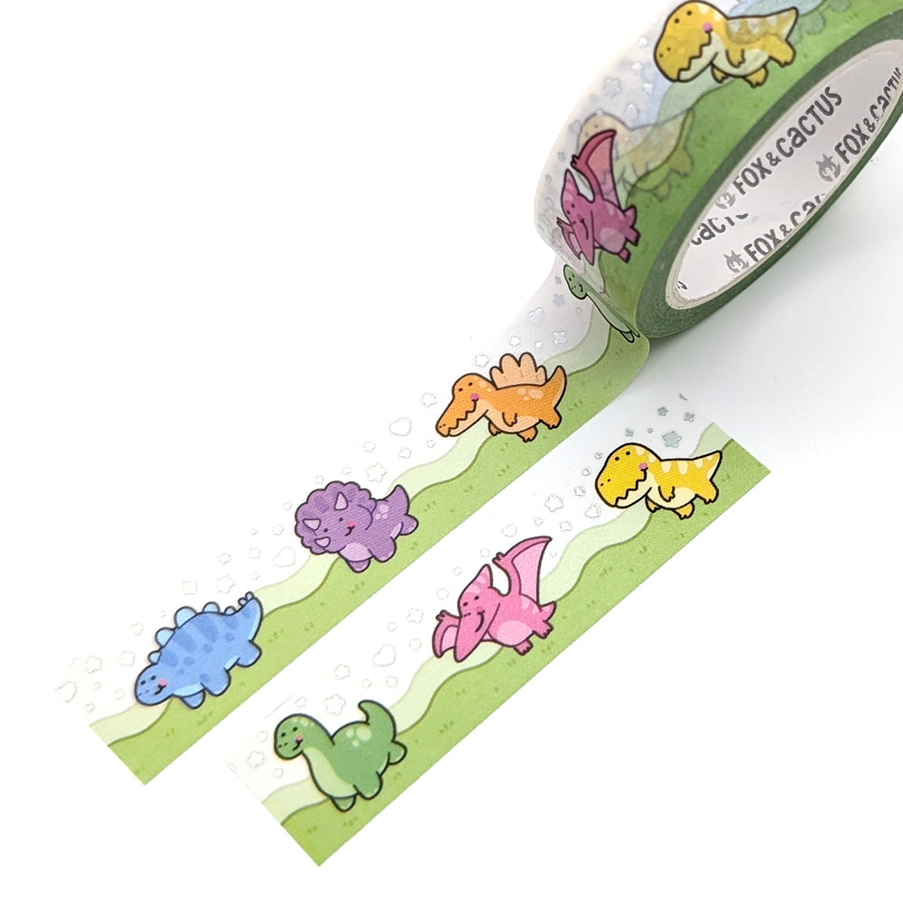 Kawaii Dino Washi Tape (Holo Foil)