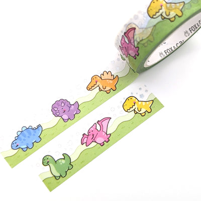 Kawaii Dino Washi Tape (Holo Foil)