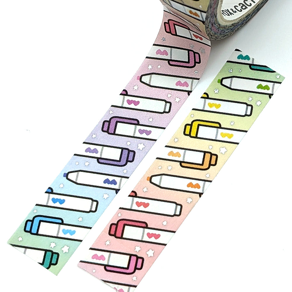 Kawaii Highlighter Washi Tape (Holo Foil)