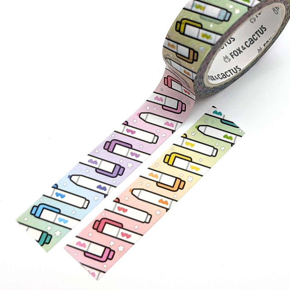 Kawaii Highlighter Washi Tape (Holo Foil)