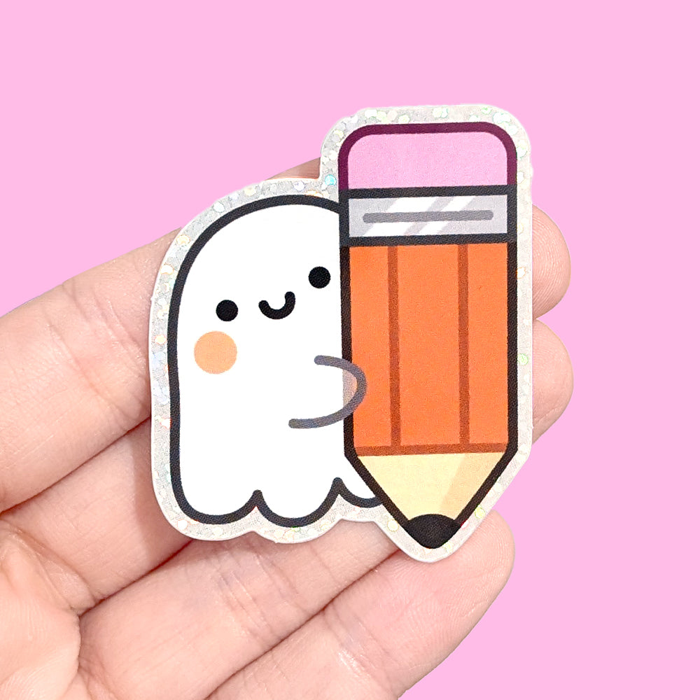 Pencil Ghost Vinyl Sticker