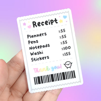 Stationery Receipt Vinyl Sticker