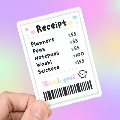 Stationery Receipt Vinyl Sticker