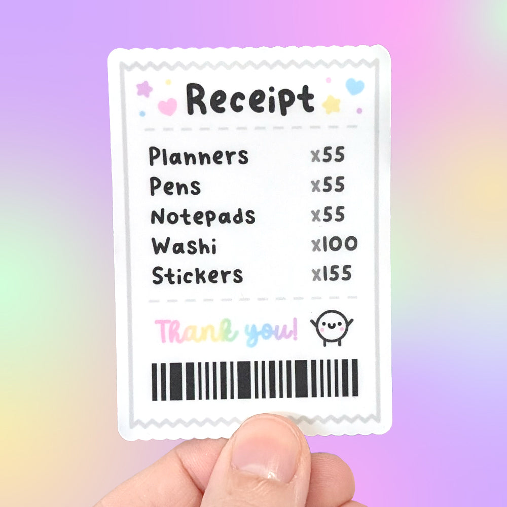 Stationery Receipt Vinyl Sticker