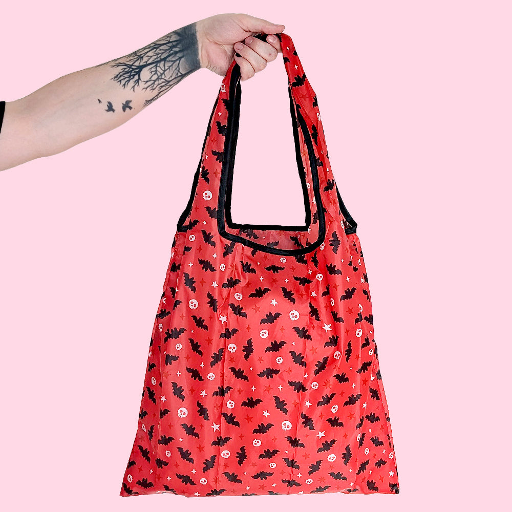 Frickin' Bats (Red) Reusable Tote Bag