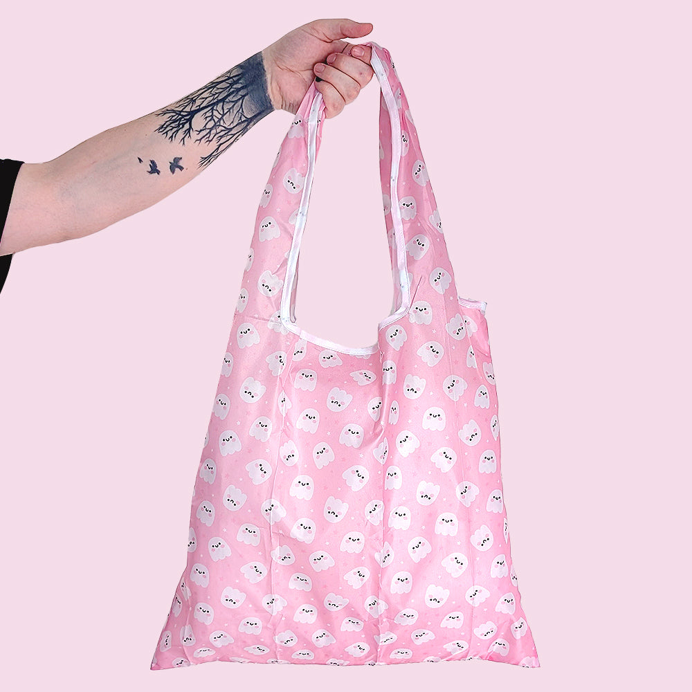 Ghosties (Pink) Reusable Tote Bag