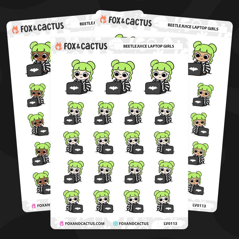 LIMITED Beetlejuice Laptop Kawaii Girl Stickers