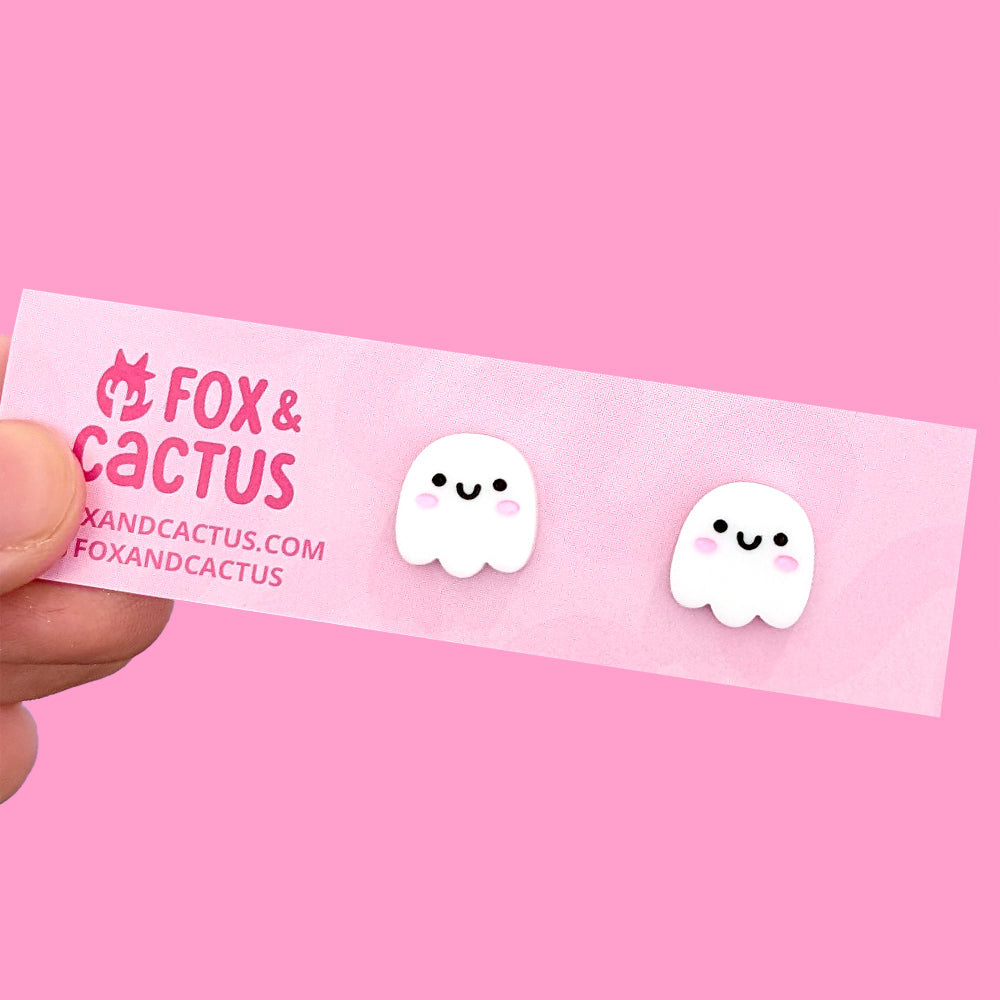 Happy Ghost Stud Earrings