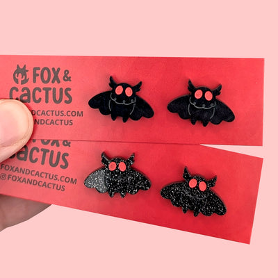 Itty Bitty Mothman (Glitter) Stud Earrings