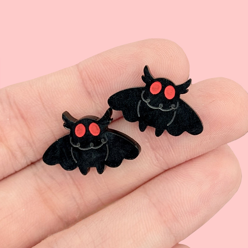 Itty Bitty Mothman (Marble) Stud Earrings