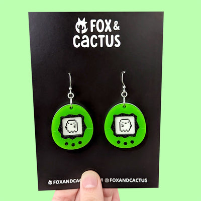 [PREORDER] Dead Virtual Pet (Green) Earrings