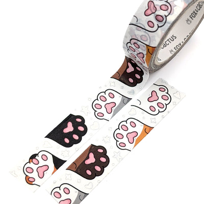 Cat Beans (White) Washi Tape (Holo Foil)