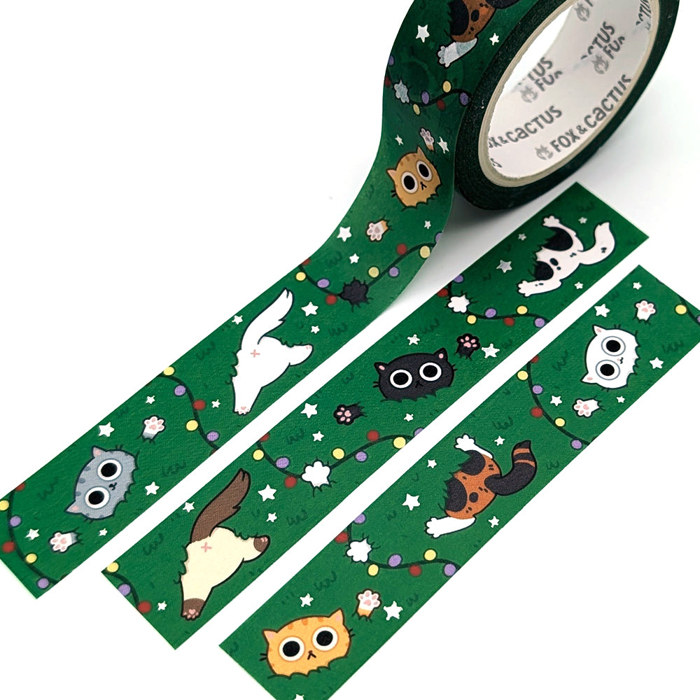 Christmas Chaos Cats Washi Tape (Holo Foil)