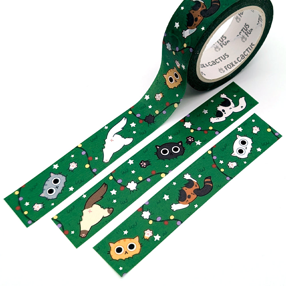 Christmas Chaos Cats Washi Tape (Holo Foil)