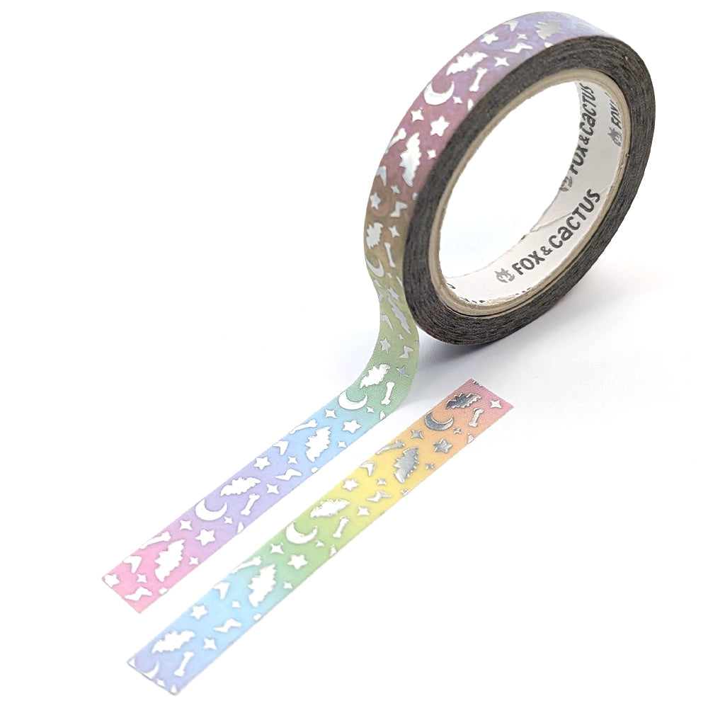 Spooky Sparkles (Rainbow) Washi Tape (Holo Foil)