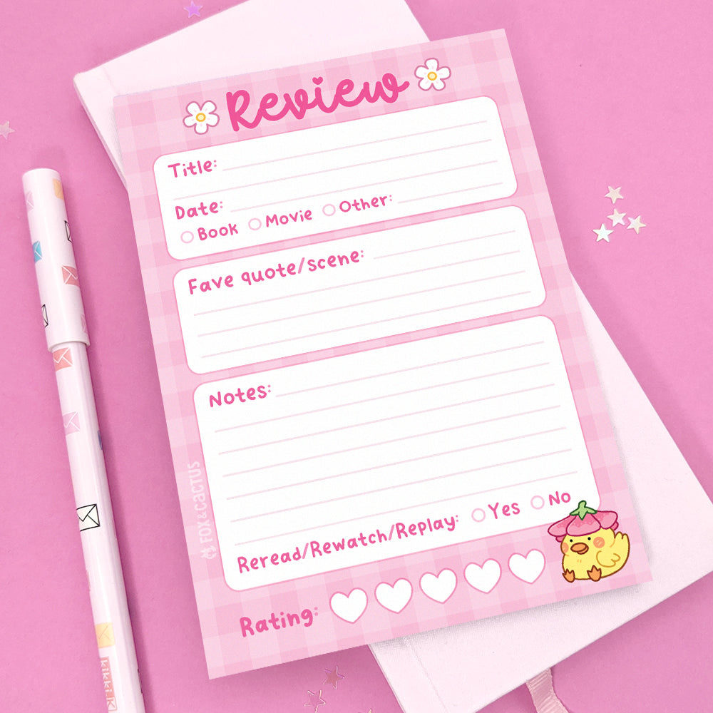 Pink Review A6 (4x6) Notepad