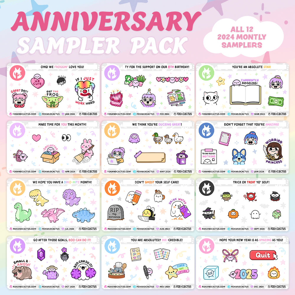 Anniversary Sampler Pack (2024 Fox and Cactus Monthly Samplers)