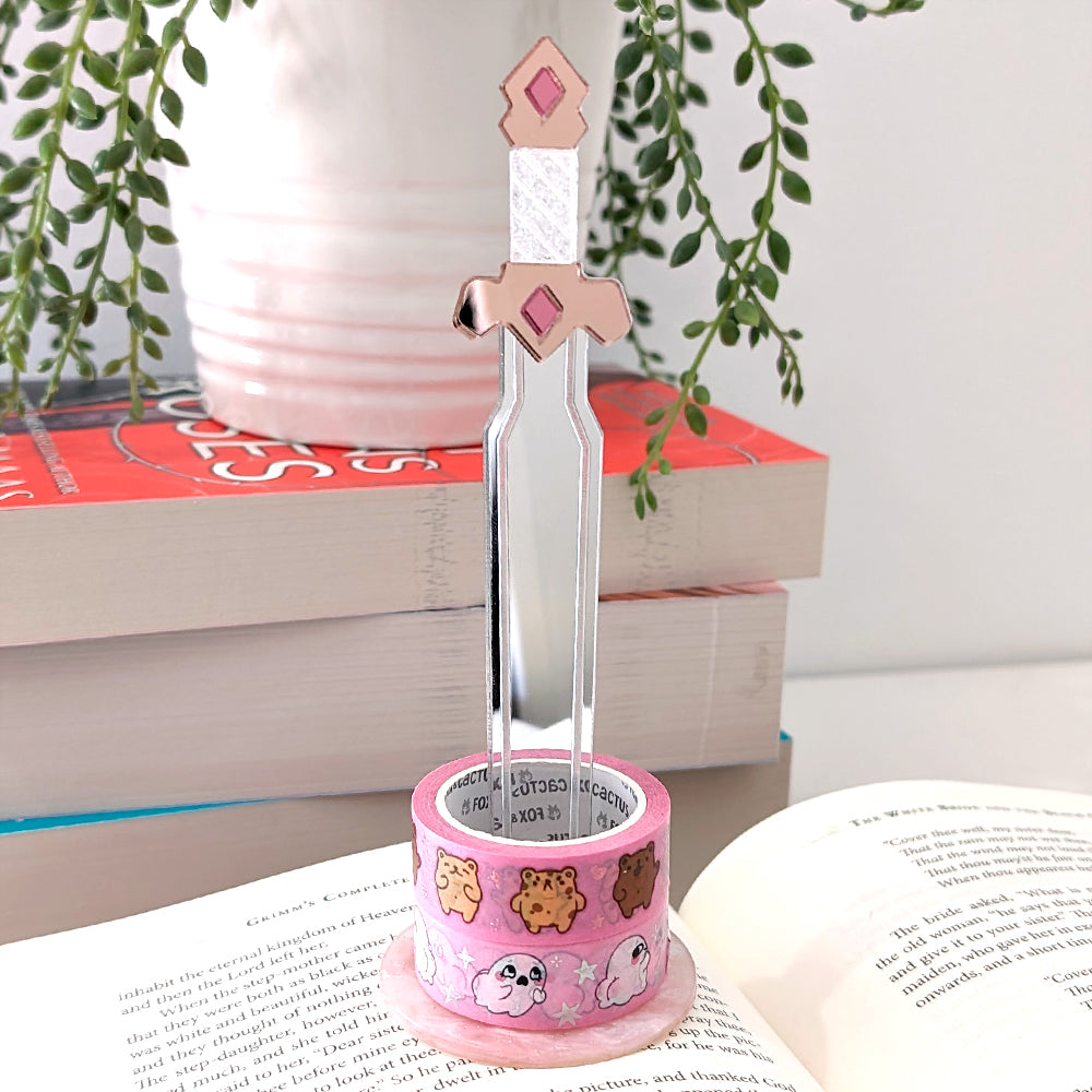 Pink Sword Washi Stand/Scrunchie Stand