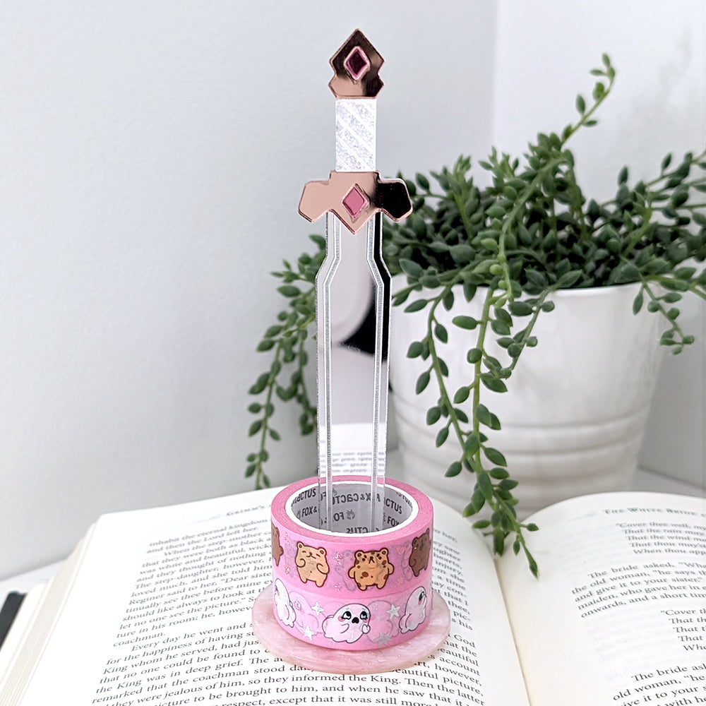 Pink Sword Washi Stand/Scrunchie Stand