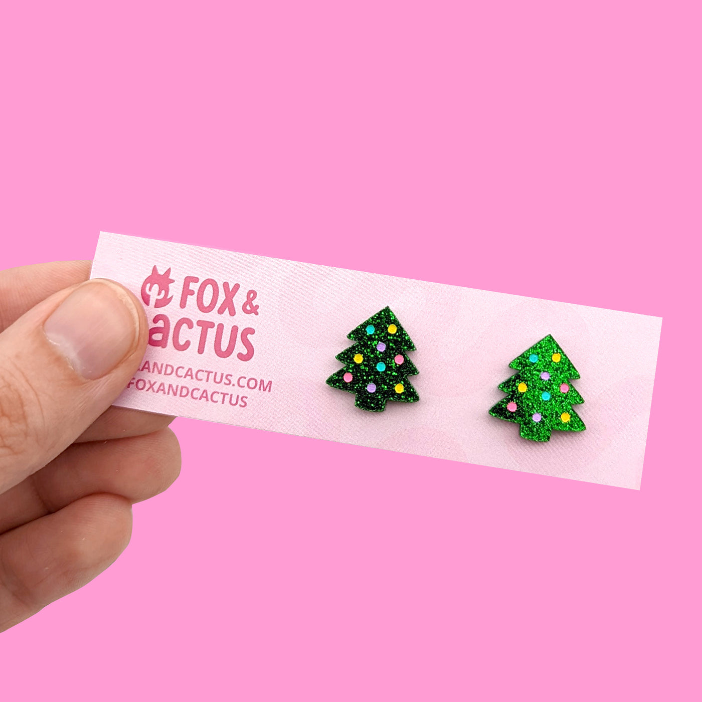 Christmas Tree (Glitter) Stud Earrings