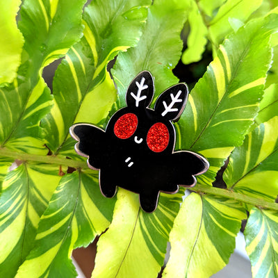 Mothman (Glitter) Enamel Pin by Fox and Cactus