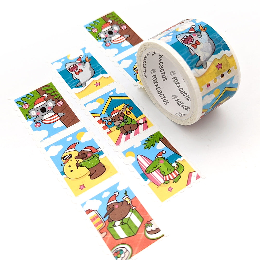 Summer Christmas Friends Stamp Washi Tape by Fox and Cactus