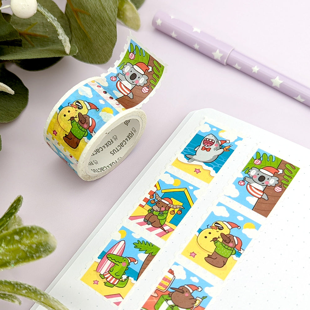 Summer Christmas Friends Stamp Washi Tape by Fox and Cactus